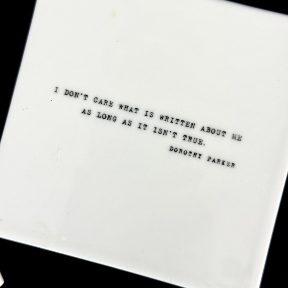 Restoration Hardware Dorthy Parker Literary Quote Coasters in Box Excellent - Picture 4 of 11